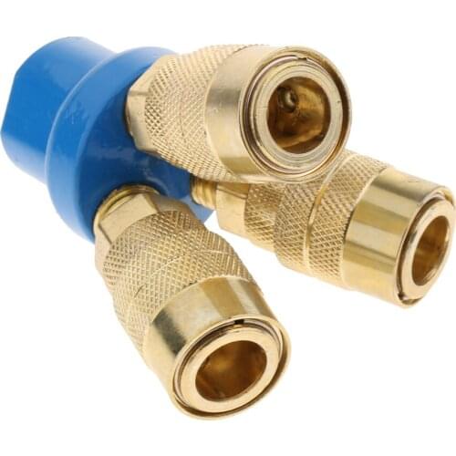 Three Way Air Hose Manifold Quick Coupler Connector Adapter Splitter, 1/4 inch, Durable