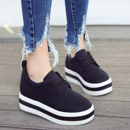 Women flats sneakers shoes spring moccasin Fashion creepers shoes lady loafers Ladies Slip On platform Shoes korean style