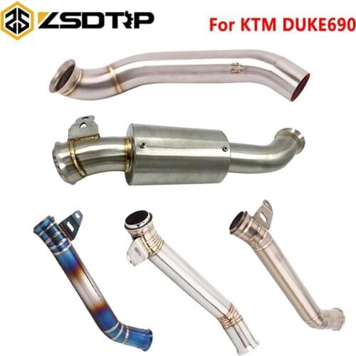 ZSDTRP Universal 50.8mm 60mm Motorcycle Exhaust Mid Middle Link Pipe Connector For KTM 690 Duke 690 2012-2017 Motorbike Part