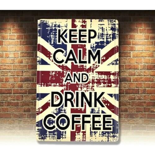 Keep Calm & Drink Coffee Vintage Tin Sign Metal Plate Cafe Decor Art Wall Poster