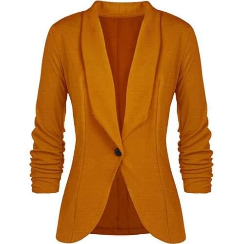 2020 Scarf collar full sleeves high waist single button spring and autumn office ladys blazer female suit U453
