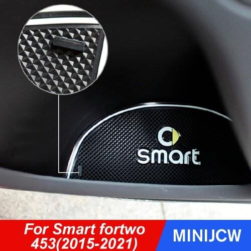 1Pair Car Styling Door Slot Mat Anti-slip Luminous Dust Pad For New Smart 453 fortwo Interior Accessories