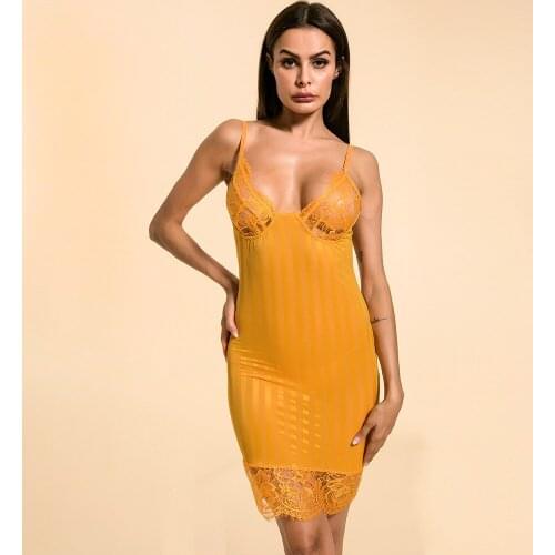 2020 European and American winter suspender dress sexy seductive and comfortable large pajamas nightdress Lace Waist Skirt