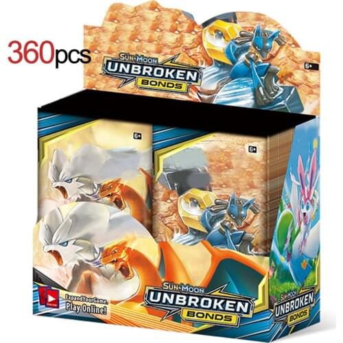 360Pcs Pokemon TCG: Sun & Moon Unbroken Bonds Booster Display Box (36 Packs) Trading Card Game Toys