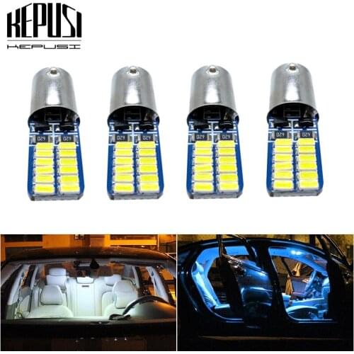 4x Canbus BA9S T4W LED Light Bulb for Car Styling Reading Light Side Marker Light Parking Lights White Ice blue DC 12V