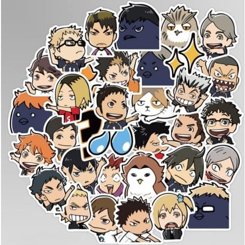 40 Pcs/pack Lovely Haikyuu Waterproof Stickers Cartoon Graffiti Label Stickers for Laptop Luggage Skateboard Phone Decals Toys
