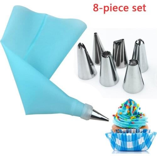 8Pcs/Set Round Stainless Steel Piping Tips Cake Pastry Cookie Cream Nozzles Icing Piping Cake Decorating Tool New Converter Good