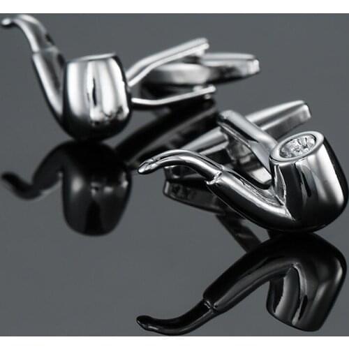 Free delivery, high quality copper material cuff links, brand new fashionable silvery cigarette cuff links, mens wedding gifts