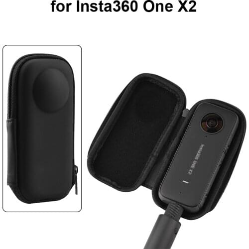 For Insta360 One X2 Portable Mini PU Storage Bag Waterproof Carrying Case Protective Box Panoramic Action Camera Accessories