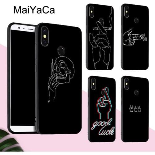 MaiYaCa Aesthetic Line Smoking Case For POCO X3 F2 Pro Case For Redmi Note 8 Pro 8T 7 9 9S 9A 9C For Mi Note 10 Lite A3