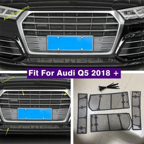 Lapetus Insect Screening Mesh Front Grille Insert Net Cover Trim Fit For Audi Q5 2018 2019 2020 2021 Auto Accessories