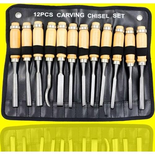 Tangs Wood Chisel 12-piece Carving Chisel Hand Carving Knife Woodworking Chisel Woodworking Chisel Wood Chisel Flat Chisel