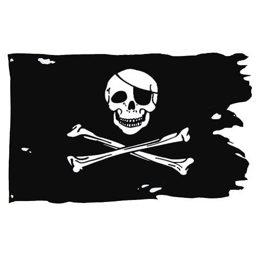 Yehoy older broken jolly roger Skull Cross bones Pirate Flag