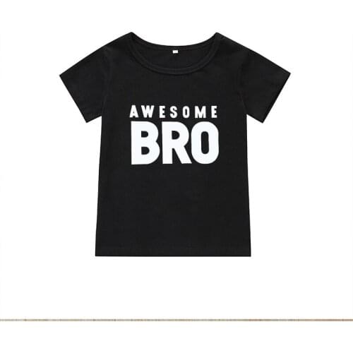 Bro Black Boys T-shirts Cotton Summer Toddler Tops Tees Kids Fashion Clothes Childrens Shirt