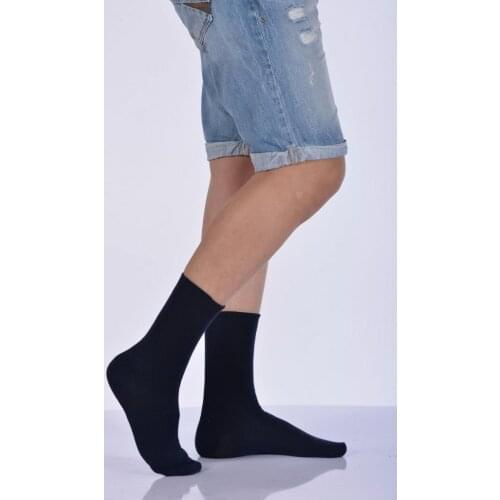 Idilfashion Male Lycra Combed Socket Stocking-Navy Blue-E-ART226 (3'LÜ PACKAGE)