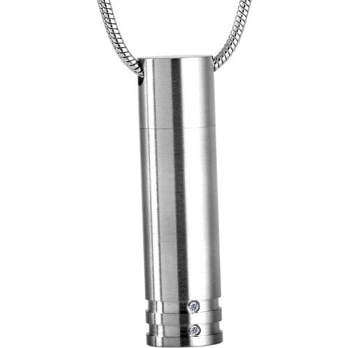 IJD9111 Never Fade 316L Stainless Steel Cylinder Memorial Urn Pendant Hold Human/Pet Ashes Keepsake Cremation Jewelry for Men