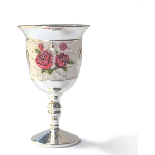 European-Style Exquisite White Wine Glass Metal Rose Shot Glass Small Wine Cup Home Hotel Supplies Single Pack