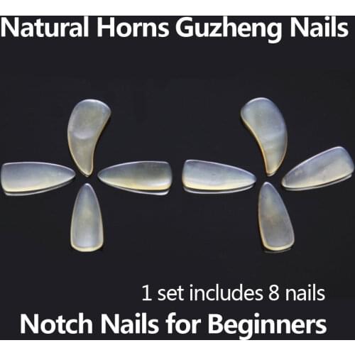Chinese Guzheng Nails Natural Horns Thicken Nail Notch Fingering Nail for Beginners Zither Accessories Adult&Children S / M / L