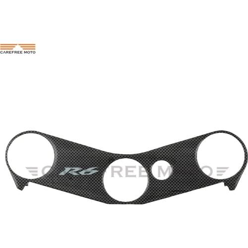 Motorcycle Central Console Carbon Fiber Pattern R6 Sticker Top Triple Clamp Yoke Case for YAMAHA YZF600 YZF-R6 YZF R6 2006 2007