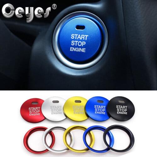 Ceyes Car Styling Stickers For Mazda CX3 Axela CX 3 4 CX5 CX 5 CX-5 Atenza Car Engine Start Stop Button Ring Covers Circle Case