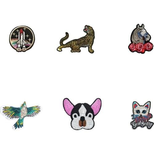 High quality different style Hot melt adhesive Patches DIY embroidery badges for clothes jeans applications Clothing Accessory