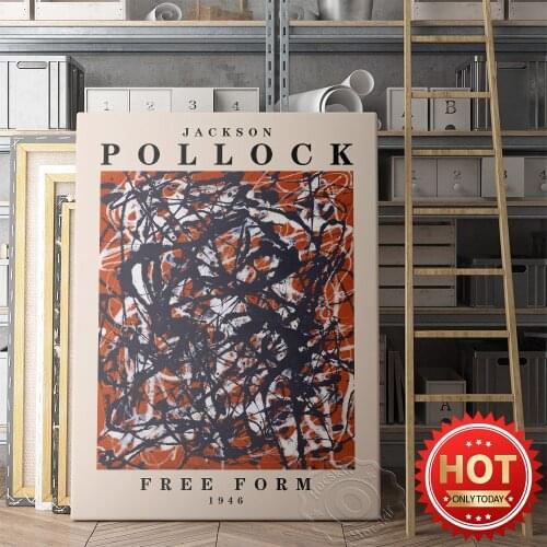 Jackson Pollock Exhibition Museum Poster, Jackson Abstract Prints Poster, Pollpck Wall Art Stickers, Vintage Art Wall Picture