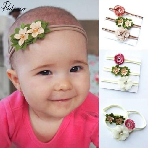 2019 Pudcoco New Brand Beauty 3pcs Baby Girls Infant Toddler Flower Bow Headband Hair Band Accessories
