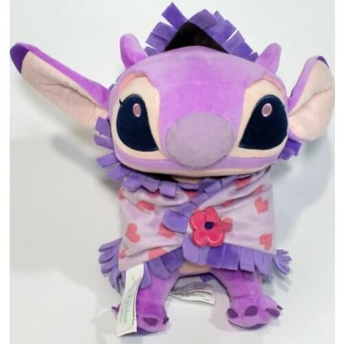 New Hot Disney Movie Lilo & Stitch Cartoon Stitch Baby Blanket Plush Toy Kawaii Angel Soft Stuffed Doll Kids Gift 25cm