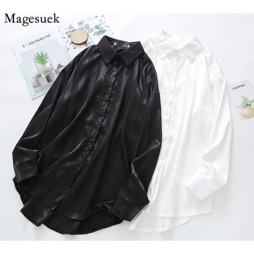 New Korean Style Women White Blouse Femme Loose Plus Size Long Sleeve Shirt Women Solid Striped Elegant Casual Top Mujer 12422