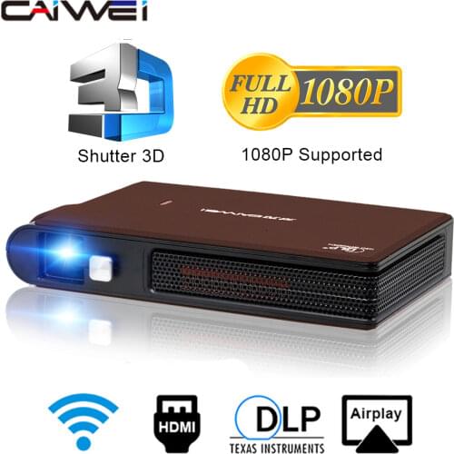 Caiwei S6W Portable Pocket Mini 3D DLP Projector LED Support Full HD Video WIFI Mobile Beamer Smartphone Home Cinema proyector