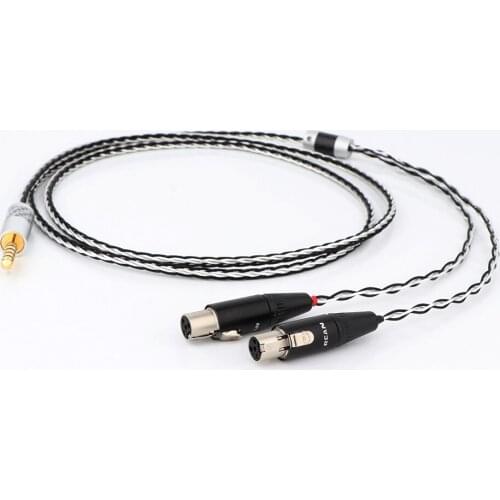 Preffair 7N OCC Silver Plated 8cores 4.4mm to Dual 4pin XLR female earphone cable headphone cable Replacement Upgrade wire Hifi