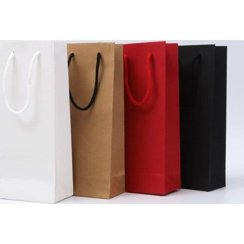 Luxury Gift Boxes Red Wine Packaging Bags With Handle Handbags Kraft Paepr Gift Box Bags Of Wine Packaging Bottle Carrier Cases