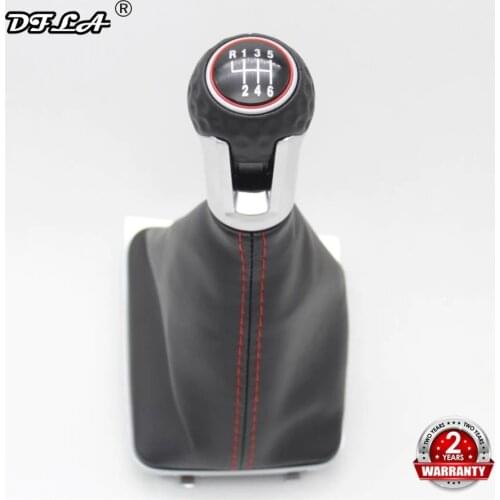 For VW Golf 7 A7 MK7 GTI GTD 2013 2014 2015 2016 2017 2018 Car 6 Speed Car Gear Stick Level Shift Knob With PU Leather Boot