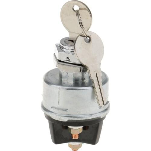 Silver Universal 3 Position Ignition Starter Key Switch With Momentary Start