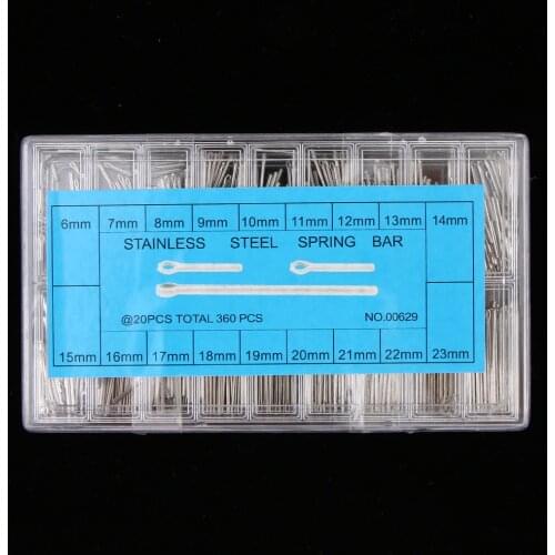 360pcs Stainless Steel Watch Bracelet Strap Link Pins Cotter Bar Assortment Watch Repair Tools