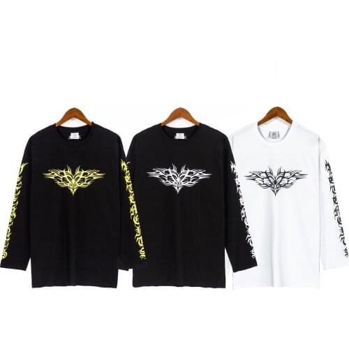 Vetements female couple loose street hip-hop trend long-sleeved mens cotton round neck letter printing Sweatshirts