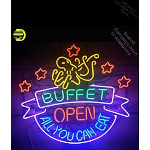 Uffet OPEN Neon Signs Handcrafted Neon Bulb Glass Tube Iconic Sign For Home Display Neon Beer Signs Polis Signage Shop Neon Tube