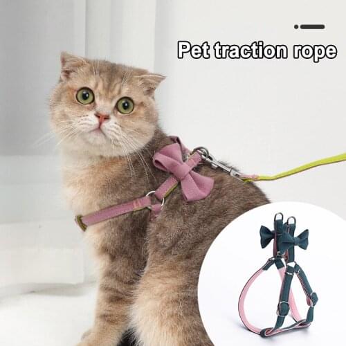 Bowknot Pet Vest Chest Strap Comfort Vest Sling And Leash Setting Adjustable Rope Leash Leash For Cat And Dog Pet Products Leash
