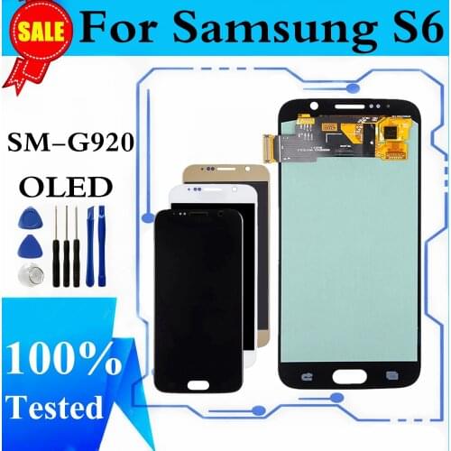 OLED LCD For SAMSUNG GALAXY S6 G920 SM-G920F G920F G920FD LCD Display Touch Screen Digitizer Assembly For Samsung S6 G920 Screen