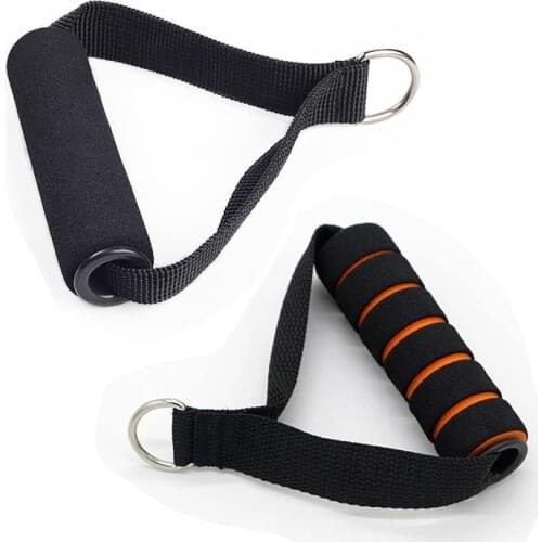 1 pair Tricep Rope Cable Attachment Handle Bar Resistance Gym Training Band D-ring Spring Pull Rope Cable Bar Elastic String