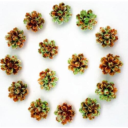 100 pcs. Orange&Green DlY resin rose flower flatback appliques for phone / wedding / craft
