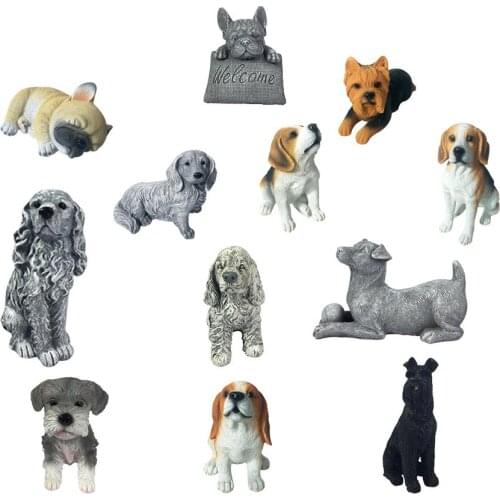 12 types Simulated Bulldog Chihuahua Dog Statue puppy Adorable Living Room Ornaments Home Office Decors Desktop Resin Crafts