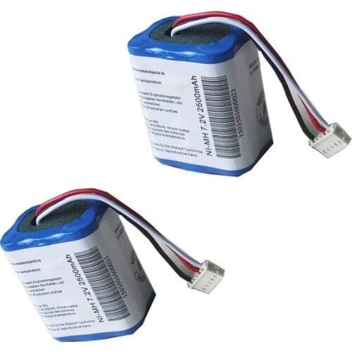 2PCS 2.5Ah 2500mAh Ni-MH 7.2V Rechargeable Battery for iRobot Roomba Braava 380 380T free shipping