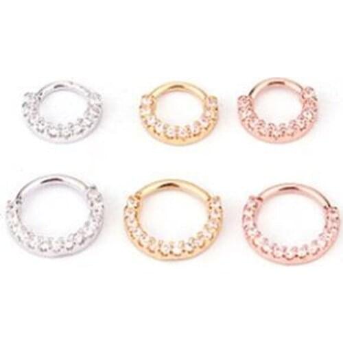 2020 1PC 6/8/10mm Cz Nose Hoop Helix Cartilage Earring Daith Snug Rook Tragus Ring Ear Piercing Jewelry for Women Ladies