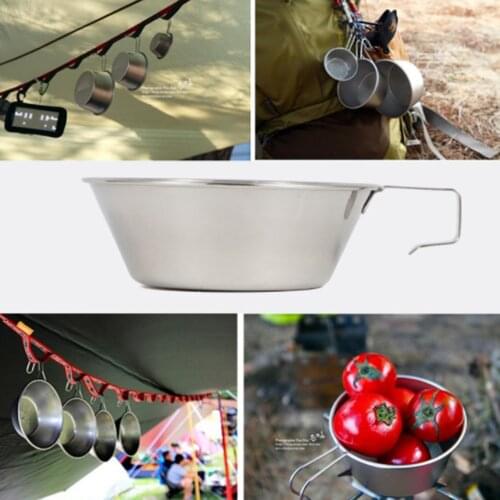 300ML Camping Bowl Folding Bowl With Mesh Storage Bag On For Outdoor Hiking Picnic Tableware Can Hold Boiling Water