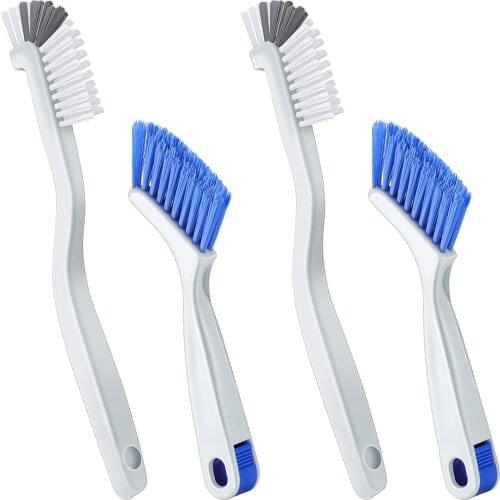 4 cleaning brushes, small abrasive brush, for cleaning bottle, sink, kitchen, bathroom, sliding door or window