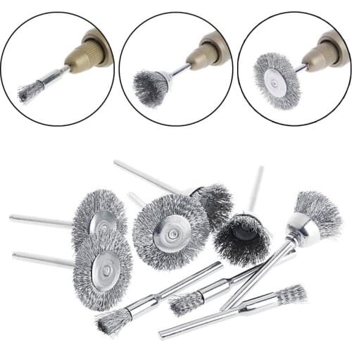 9 Steel Brush Wire Wheel Brushes Die Grinder Rotary Electric Tool for Engraver