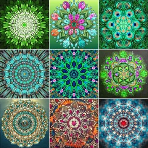 AZQSD Diamond Embroidery Mandala Mosaic Rhinestones Diamond Painting Flower Cross Stitch Handmade Decoration For Home Gift