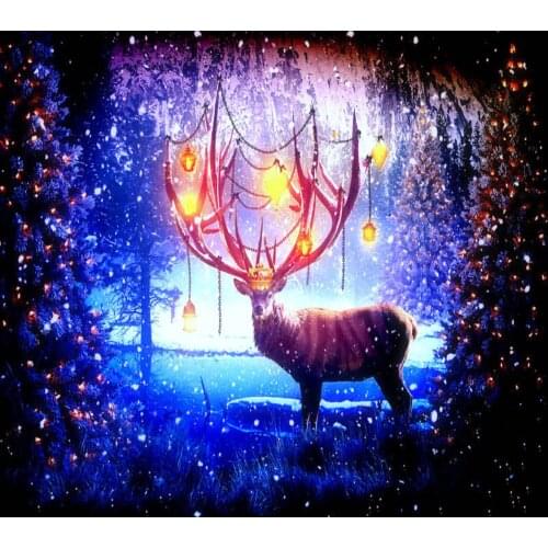 Jmine Div 5D Christmas Xmas Elk Deer Full Diamond Painting cross stitch kits art High Quality Cartoon 3D paint by diamonds
