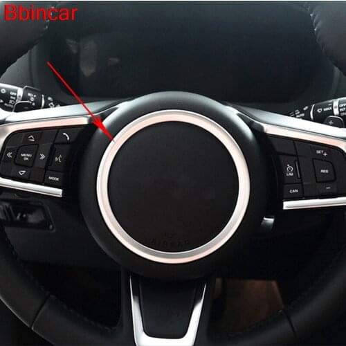 Bbincar Interior Styling ABS Chrome Steering Wheel Decorative Ring Sticker Accessories Trim For Jaguar F-PACE 2016 2017 2018